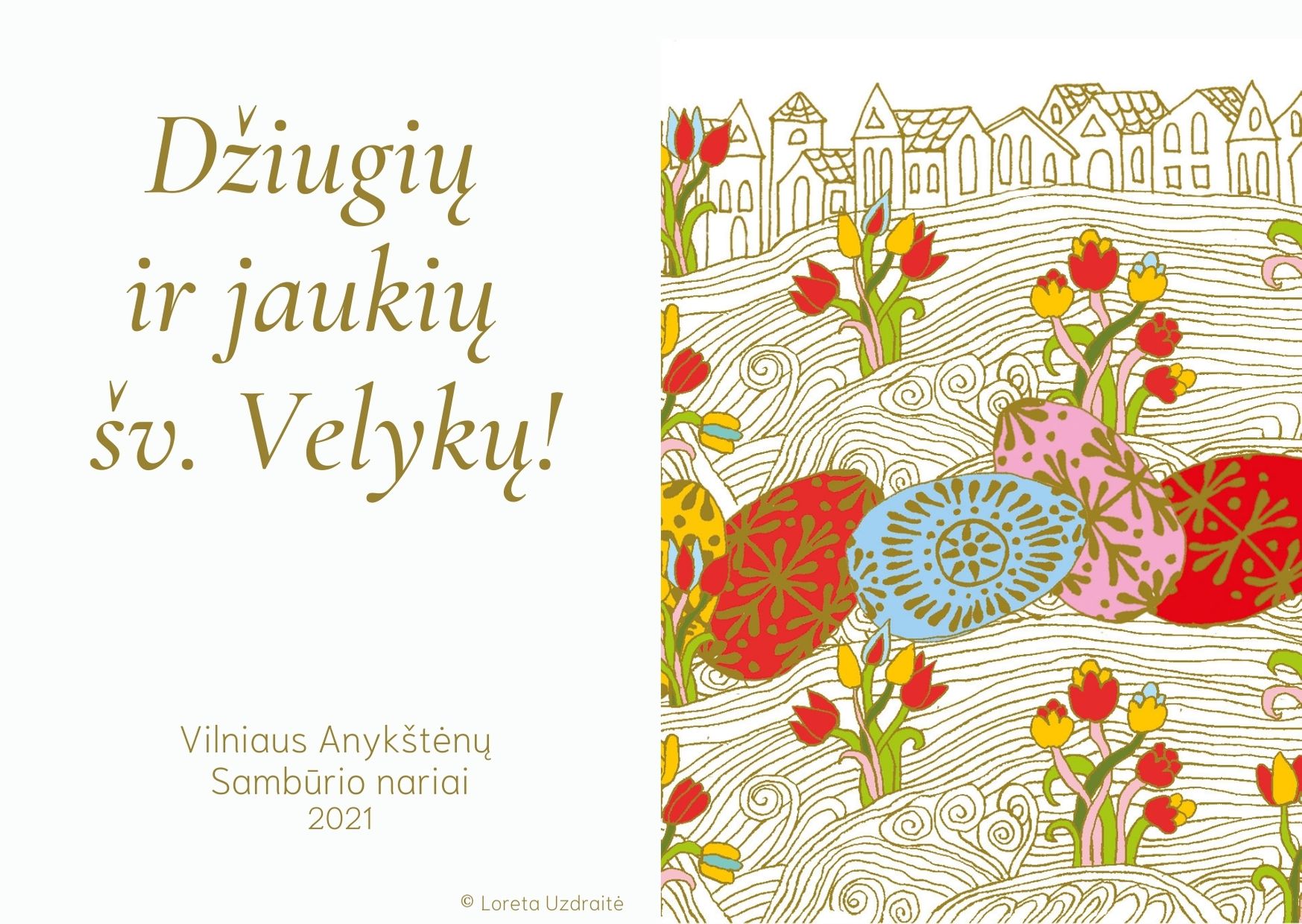 Vilniaus Anykštėnai sveikina su Šv. Velykomis.